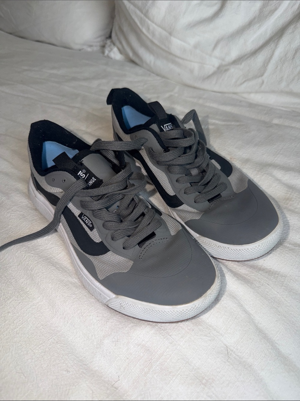 Vans Gray and Black Low-Top Skate Sneakers
